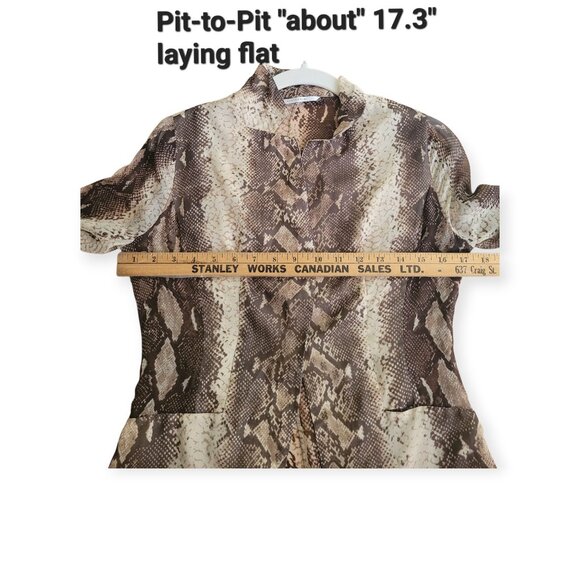 Elaine Kim Silk Snakeskin Blazer Tan Black Small EUC Power Boss Lightweight - Picture 8 of 11